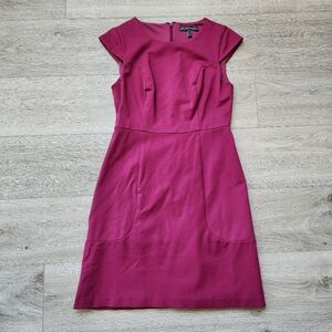 Adrianna Papell Pink Sheath Dress Womens 2 Cap Sleeves Business Casual Wedding